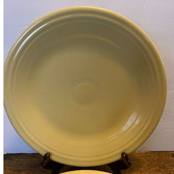 Fiestaware Two Retired Yellow 10 ½” Classic Rim Dinner Plates - Picture 3 of 4